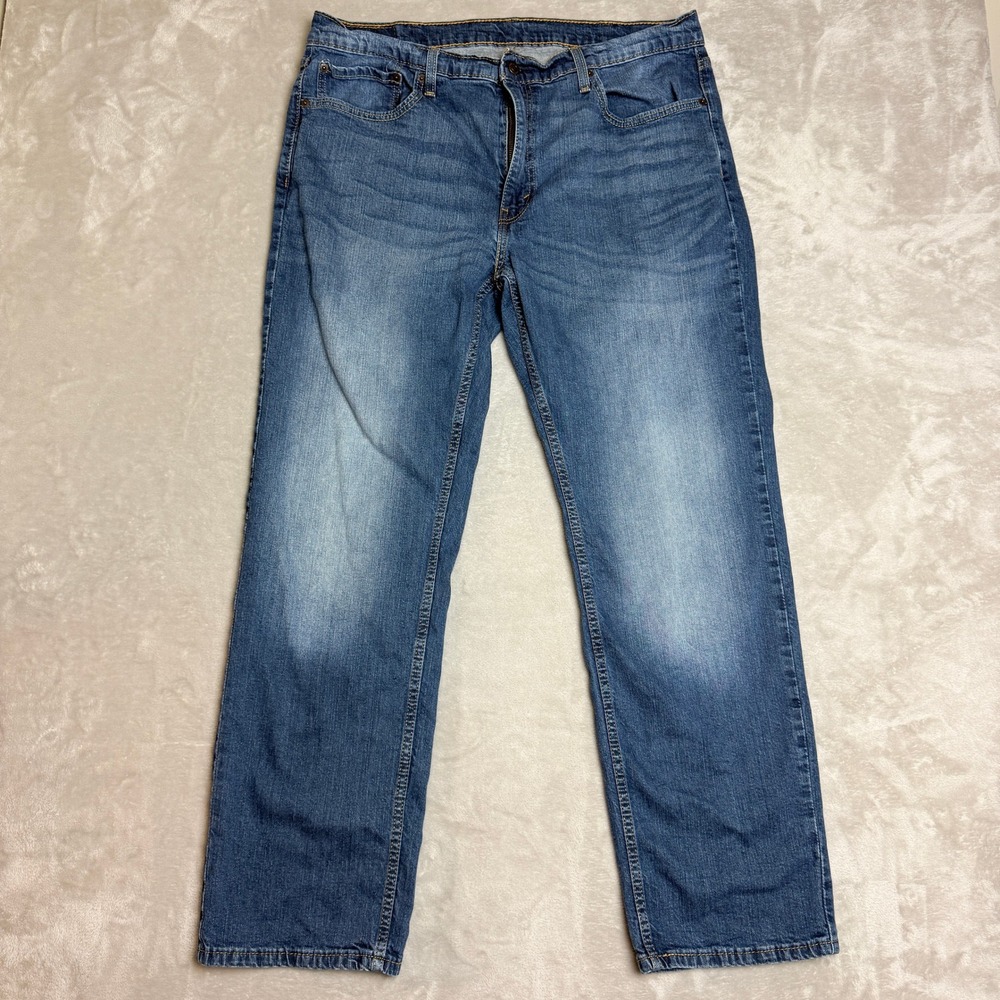 Levis 559 Jeans Mens 38x32 Blue Medium Wash Relaxed Straight Stretch Denim EUC